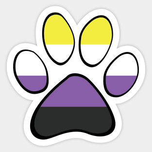 Non-Binary Pride Paw Sticker